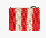 Clare V ciao crochet cotton striped clutch at maeree