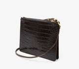 Clare v kalamata croco embossed double sac bretelle at maeree