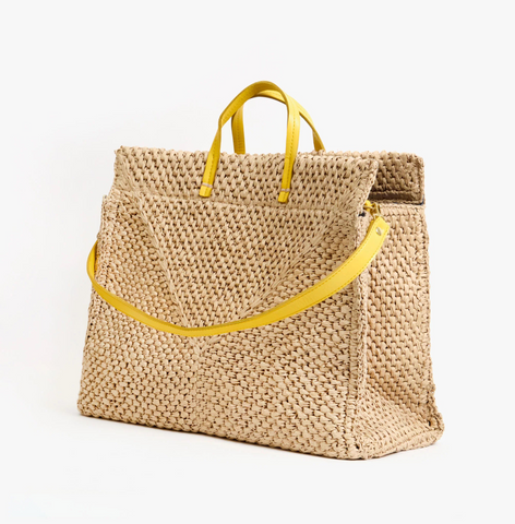 Clare V summer simple tote dune raffia at maeree