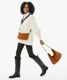 Chestnut Suede Hobo Bag