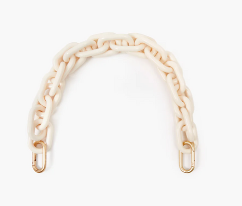 clare v cream resin shortie strap at maeree