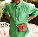 clare v chain link brass crossbody chain at mareee