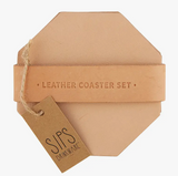 natural leather coaster set at maeree