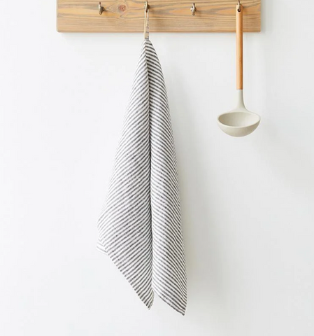 Linen Tales organic striped linen tea towel at maeree