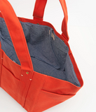 clare v le box tote in poppy canvas at maeree