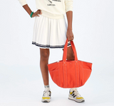 clare v le box tote in poppy canvas at maeree