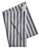 brown wide stripe linen kitchen towel at maeree