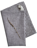 cocoa  stripe linen kitchen towel at maeree