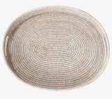 white wash rattan oval tray with handles at maeree