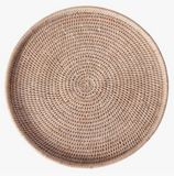 whitewash rattan round tray at maeree