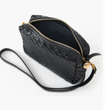 clare v black woven midi sac at maeree