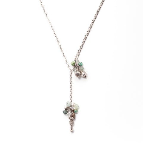 vintage jade and turquoise charm lariat at maeree