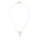 Tailfeather gold and quartz trinity necklace