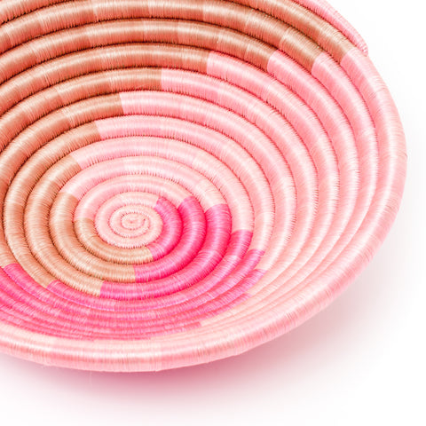 pink sisal and sweetgrass basket maeree