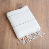 fine lines bath sheet with navy strip