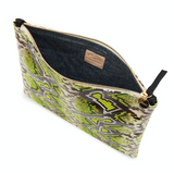 clare v yellow riviera snake foldover clutch at maeree