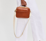 clare v cream braided crossbody strap at maeree