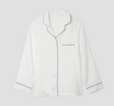 piglet in bed white linen short pj set at maeree