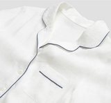 piglet in bed white linen short pj set at maeree