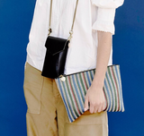 clare v garden stripe flat clutch at maeree