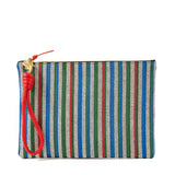 clare v garden stripe flat clutch