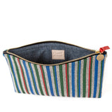 clarev garden stripe flat clutch