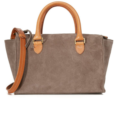 clare v petite sandrine gray suede handbag maeree
