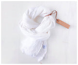 Celina Mancurti white linen scarf at maeree