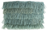 Isabella Fringe Straw Clutch, Aqua