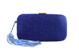 kayu charlotte clutch in blue at maeree
